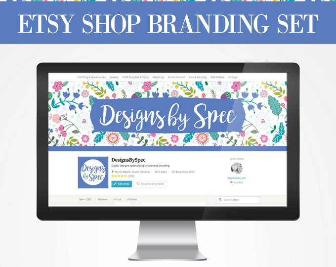 NEW Floral Spring/Summer Etsy Shop Branding Set --- Etsy Shop Branding, Small Business, Etsy Banner and Graphics