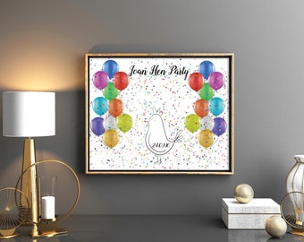 Birthday party guest book Customised Birthday Party Print Bachelorette keepsake gift for bride Hen Night Party Keepsake Idea Personalised
