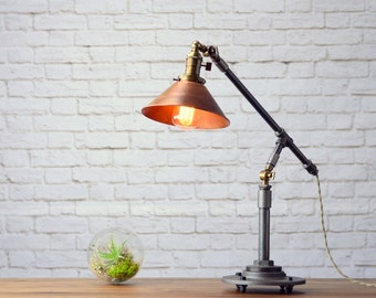 Industrial Table Lamp - Edison Desk Lamp - Copper Lamp - Pipe Lamp - Industrial Furniture
