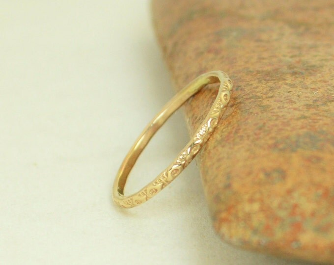 14k Gold Bohemian Ring, Rustic Wedding Ring, Heirloom Quality, Classic 14k Gold Ring, Gold Boho Ring, Rustic Gold Rings, Gold Band, G1