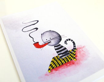 Tobacco pipes cat pipe Funny happy birthdays for him - cat smoking pipe - tobacco pipe - smoking pipes -
