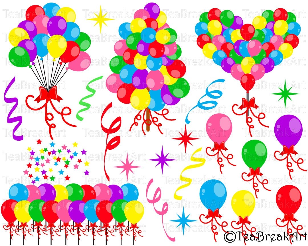 Download Birthday Party Balloons Digital Cutting Files SVG PNG EPS