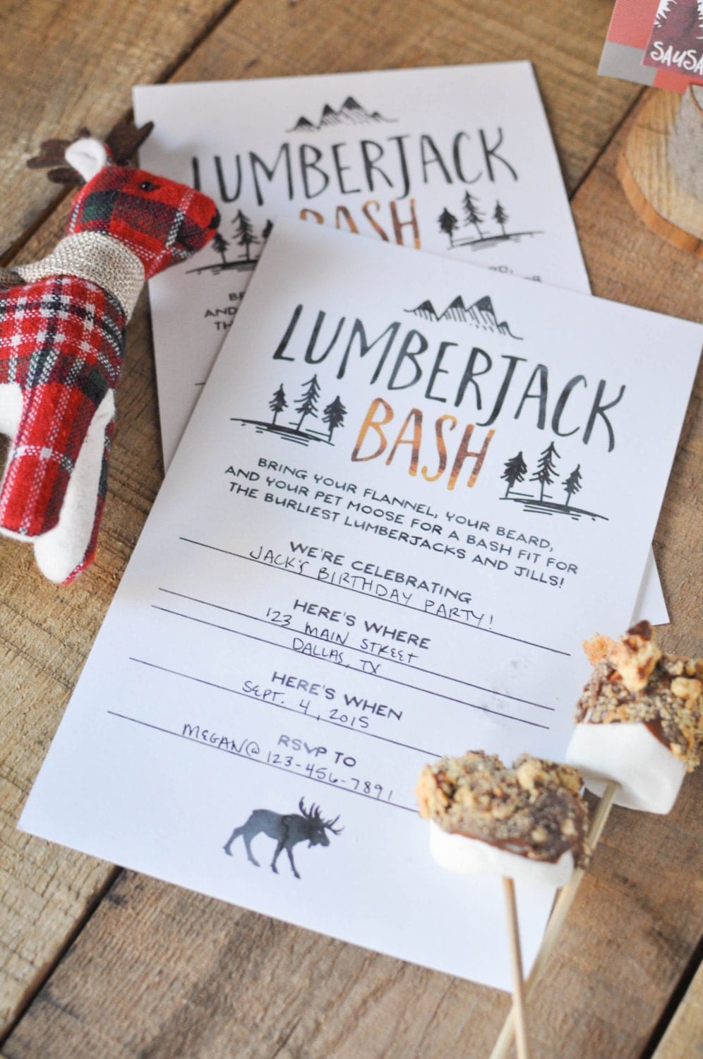 Lumberjack Party Invitations 1