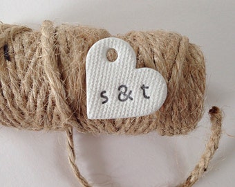50, 75 or 100 Tiny personalised heart tags ~ wedding favours ~ wedding table centres ~ wedding decor ~ wedding favor