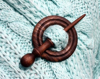 Wooden Shawl Pin or Hair Stick