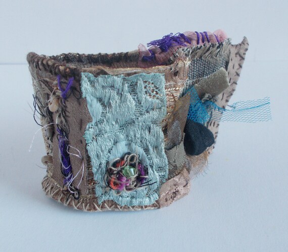 wrist fabric handcuff handmade fabric bracelet handsewn fits