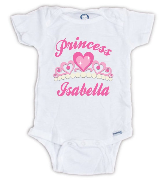 CUSTOM Princess Baby Girl Onesie with your Baby's by JujuApparel