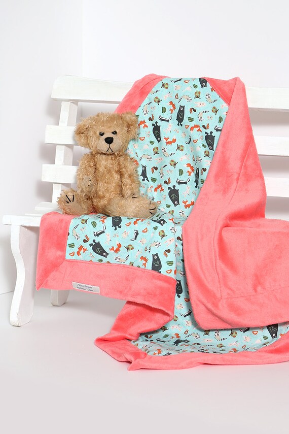 Baby Girl Blanket Security Blanket Woodland Animal Blanket