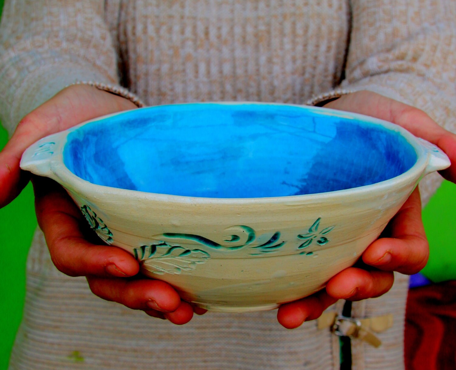 Soup bowl with handles Custom names on bowl personalized bowl