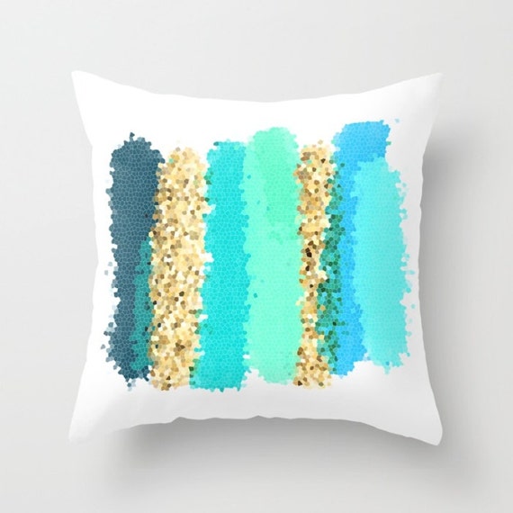 Turquoise Pillow Teal Pillow Blue and Yellow Pillows Aqua