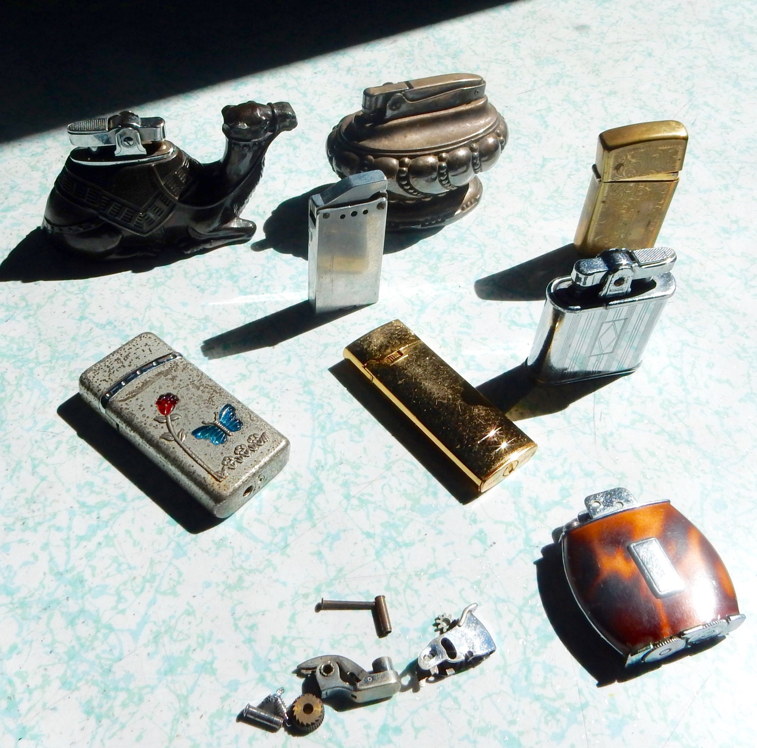 SALE Collection of Vintage Cigarette Lighters Includes Zippo