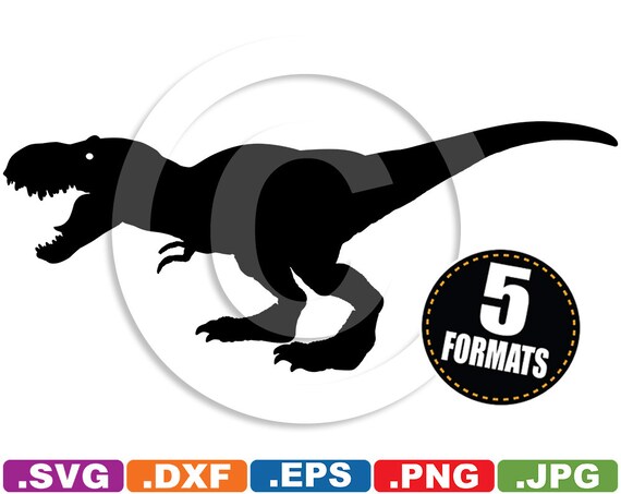 Download T-Rex Dinosaur Silhouette Image svg & dxf cutting files for