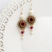 Red Chandelier Earrings Vintage Style Earrings Gift For