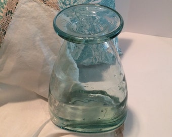 Vintage aqua glass vessel