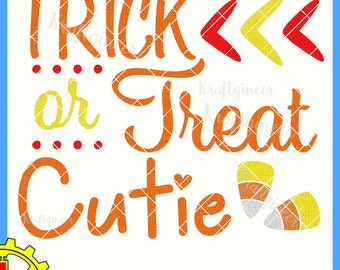 Trick or Treat Cutie Candy Corn SVG DXF cut file for Cricut Silhouette Scan N Cut Commercial Use