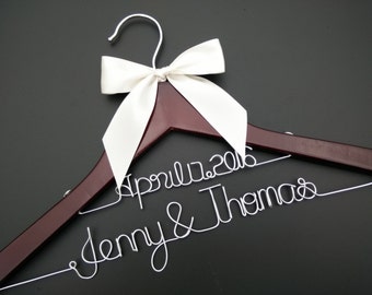 Double line hanger ,Personalized Wedding Hanger, bridesmaid gifts, name hanger, brides hanger bride gift,bride hanger for wedding dress