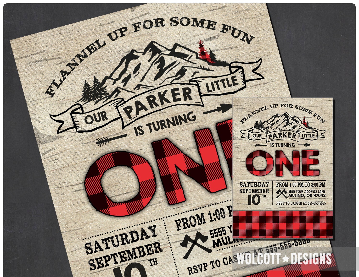 Lumberjack Birthday Invitation Lumberjack Invite by WolcottDesigns