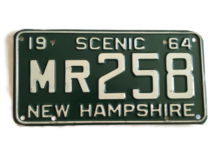 1964 Vintage New Hampshire NH License Plate Antique Old