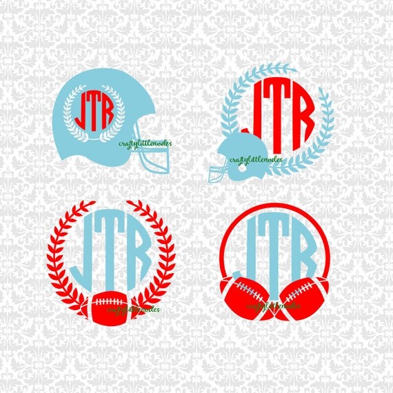 Download Football Helmet Monogram Laurel Sports SVG STUDIO Ai EPS ...