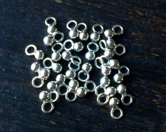 Sterling Silver Charm Tiny 2mm Ball Charm Drop Dangle 5 x 2mm Package of Ten FB1030