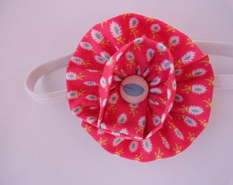 Fabric Flower Elastic Headband