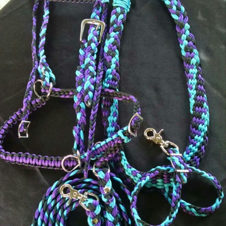 Horse Tack Paracord Breast Collar Set w/ Bitless Attachment