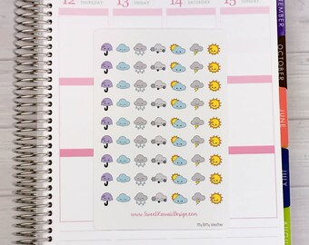 Itty Bitty Kawaii Weather Stickers