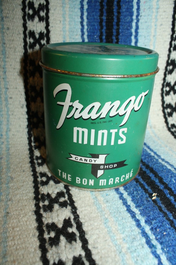 Vintage Metal Tin Frango Mints The Bon Marche by AwesomeStuffStore