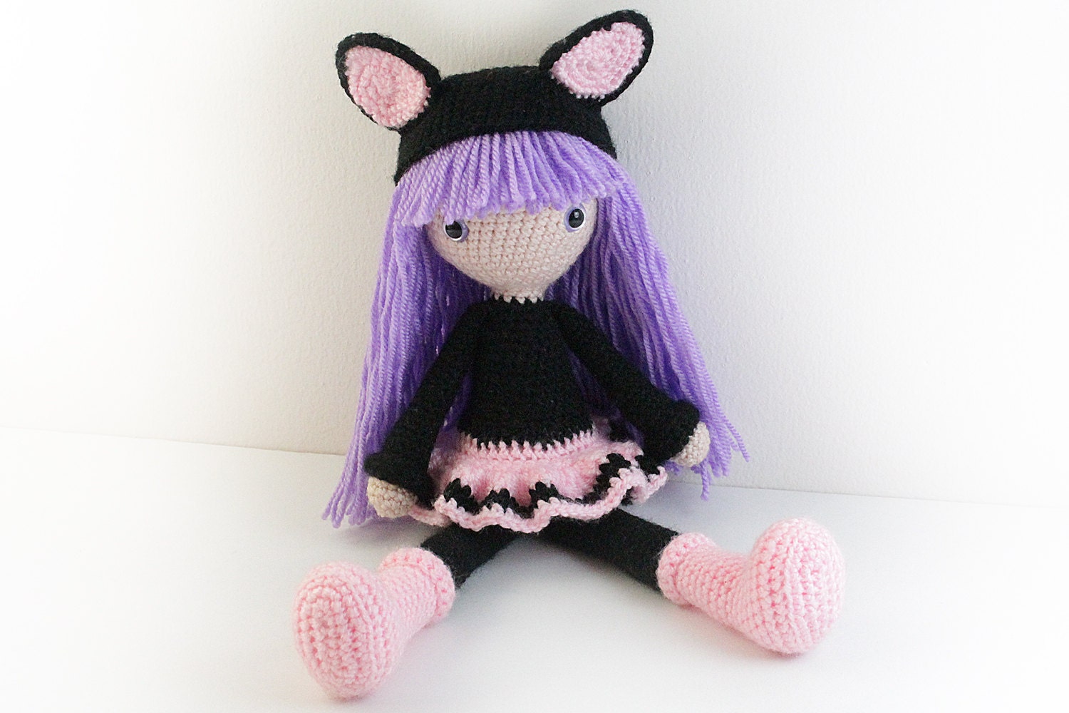 PATTERN : Doll Crochet pattern Cat Doll Amigurumi Doll