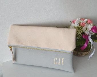 Colorblock Clutch, Monogram Clutch Purse, Evening Clutch Bag, Bridesmaid Gift, Wedding Accessory