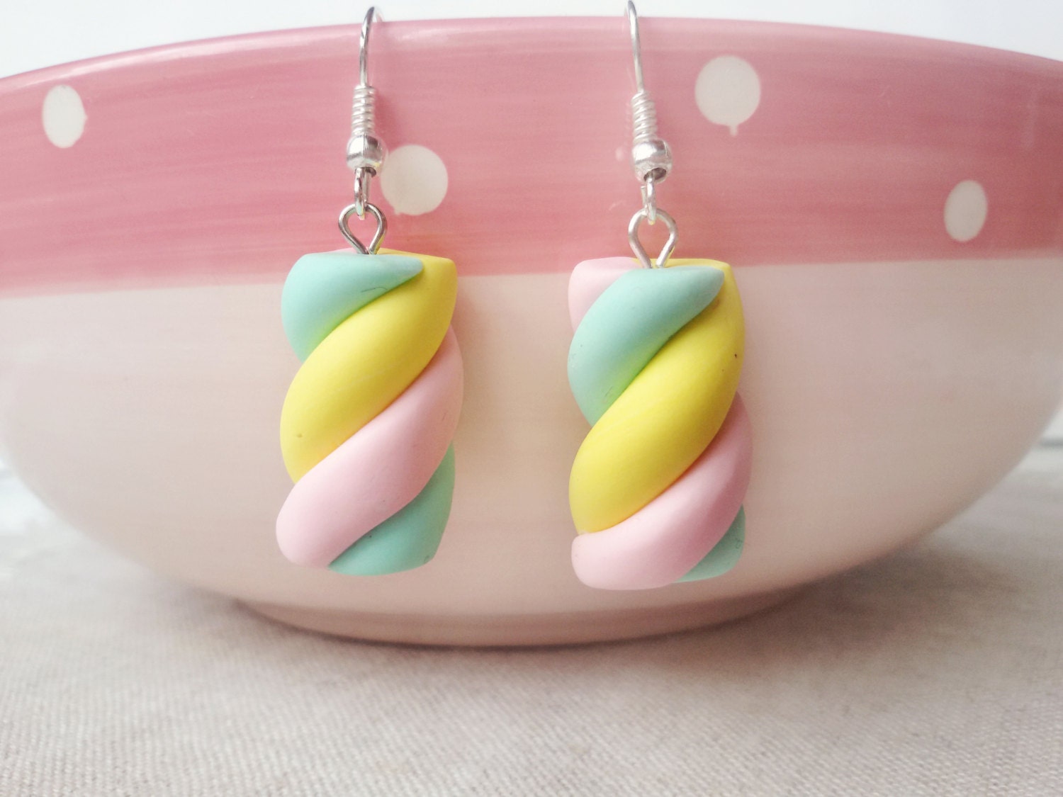 Solid Silver Marshmallow earring fairy kei candy earrings