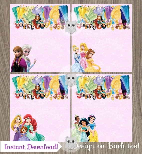 Disney Princess Place Cards Princess Birthday Disney