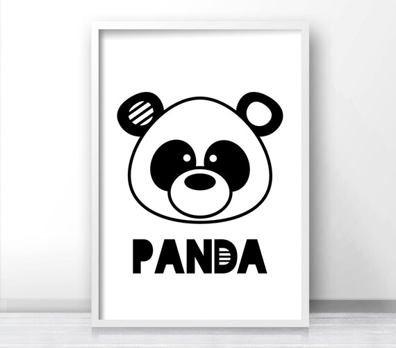 Panda Nursery Wall Art Printable Animal Nursery Print Panda