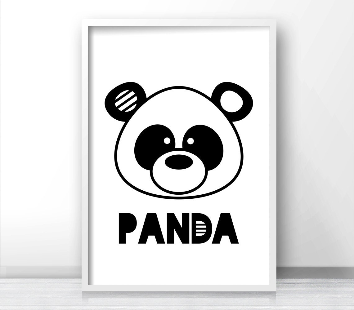 Panda Wall Art Etsy Panda Nursery Wall Art Printable Animal Print Bear Kids