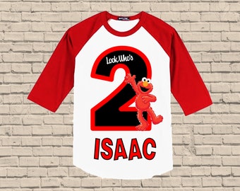 Elmo Birthday Shirt - Raglan Shirt Available