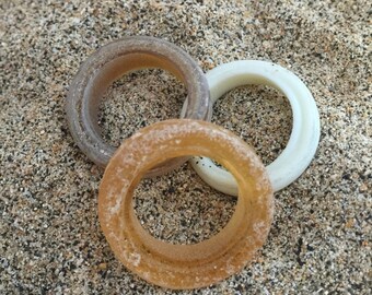 3 Large Glass Rings Lampwork Beads SRA