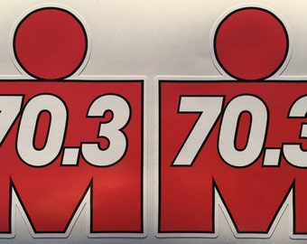 2 Ironman Triathlon 70.3 Window Bumper Diecut Decal Sticker