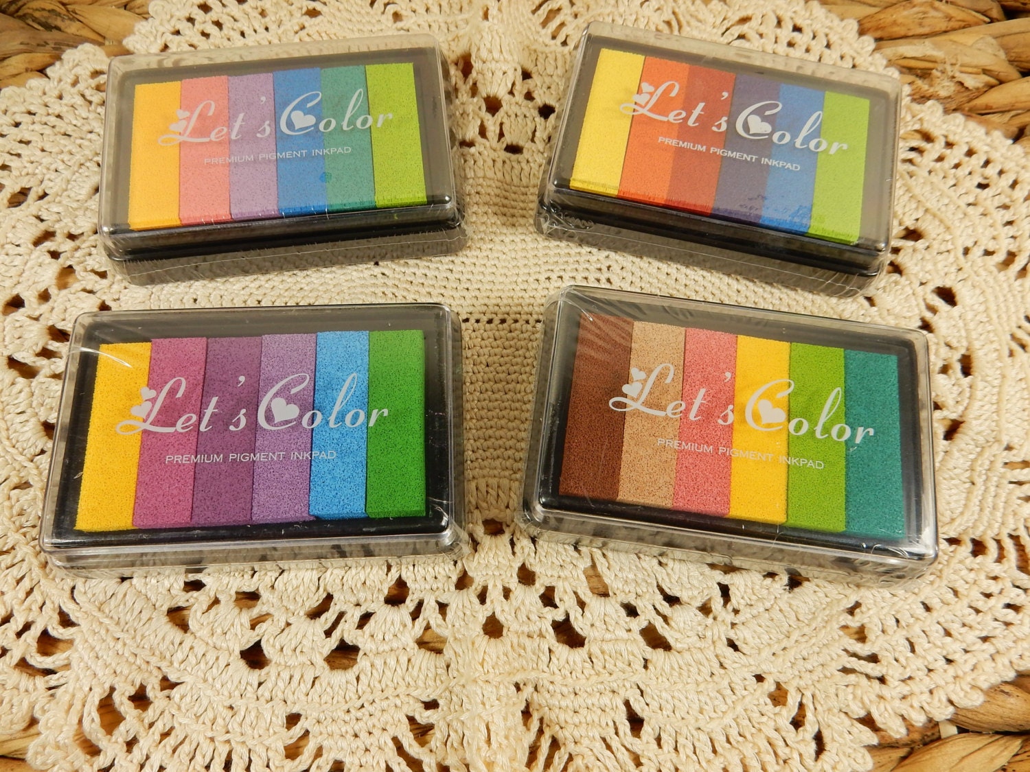 Fingerprint Ink Pads 6 in 1 Ink Pad Multi Colours Wishing