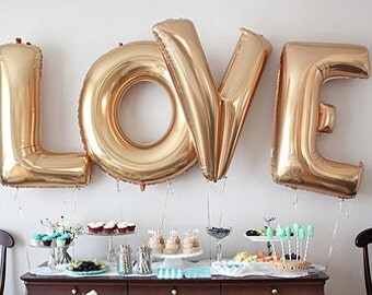 Wedding Wedding Decor LOVE balloons Gold Foil Letter Balloons Wedding Bridal Shower Engagement Party Wedding Super Jumbo Balloons