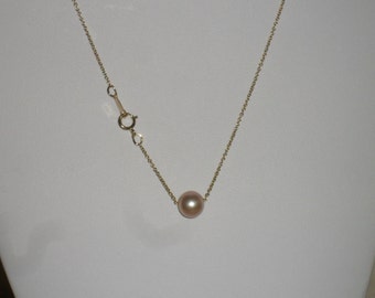 Items similar to necklace pearl pendant,pearl and chain necklace,pearl ...
