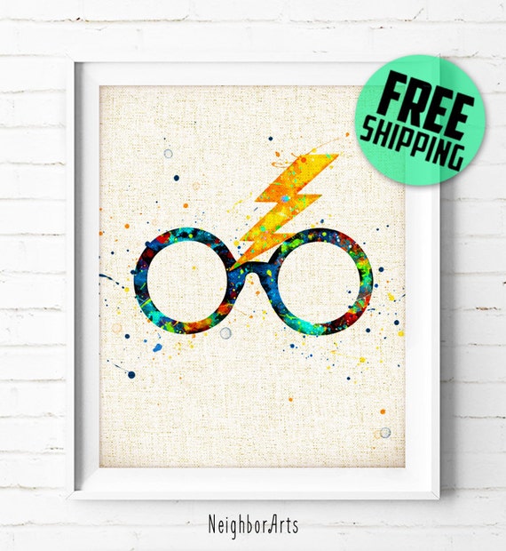 Harry Potter print Harry Potter Glasses Burlap Print Harry
