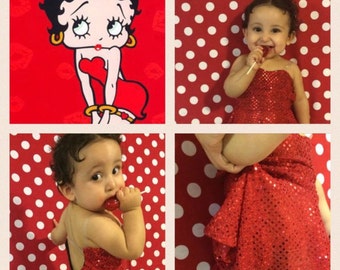 Betty boop costume Halloween toddler costume betty boop dress girl children unique birthday party