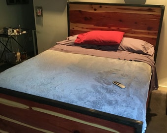 Cedar and steel Headboard/footboard