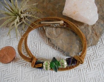 Roach Clip Jewelry/Multi Functional Smoking Accessory/Leather Beaded Necklace/Bracelet/Hair Clip/Hair Jewelry/Marijuana/Weed/Pot/Dope