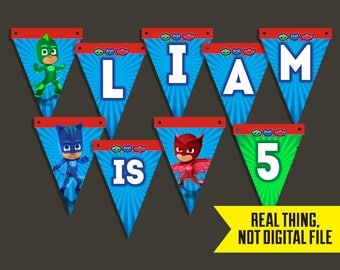 PJ Masks Banner - PJ Masks Birthday Banner - Birthday Banner