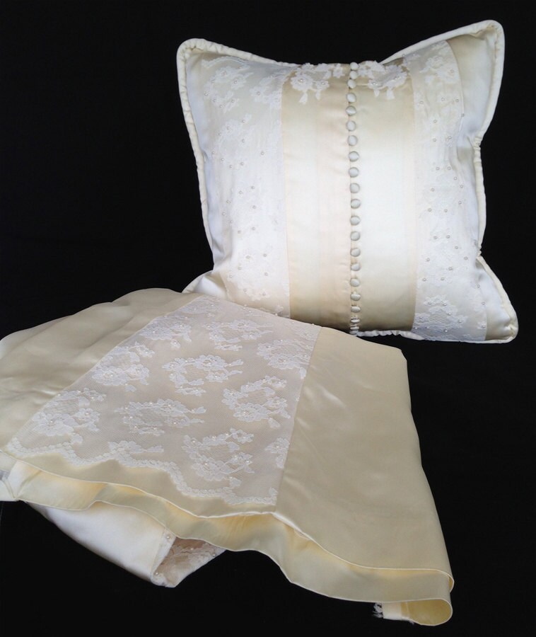 Custom Pillows What to Do with Old Wedding Dress Repurpose