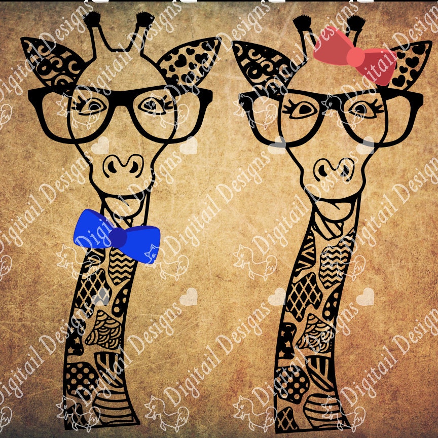 Download Zentangle Giraffe SVG dxf fcm eps ai png cut file for