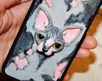 Sphynx cat - VEGAN - iPhone 6 case - iPhone 6s case - Phone case - cat lover gift - iphone 7 case - iphone 7 plus case - 3D phone case