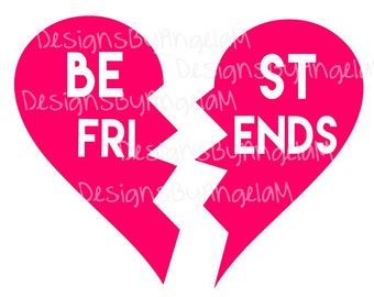 Best Friends Heart SVG Digital cutting file Instant Download - Use on your cutting machine Vector File