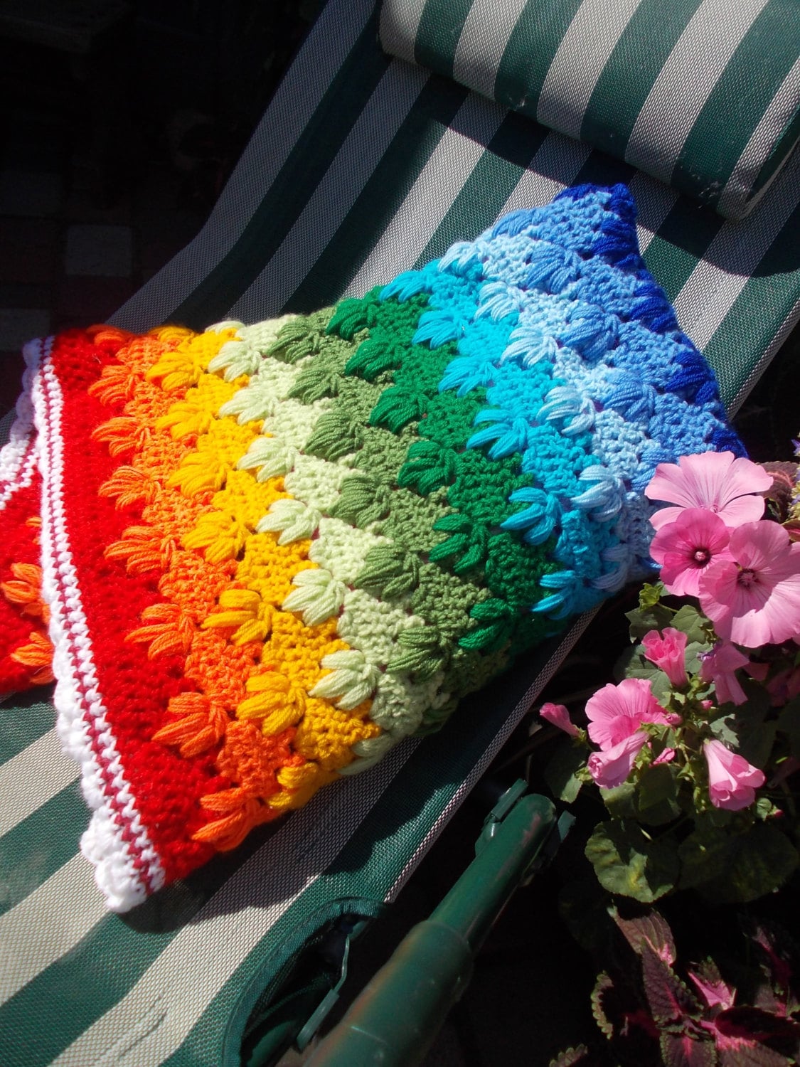 Crochet Baby Blanket Rainbow 22 х 26 Inches Rainbow Baby Gift